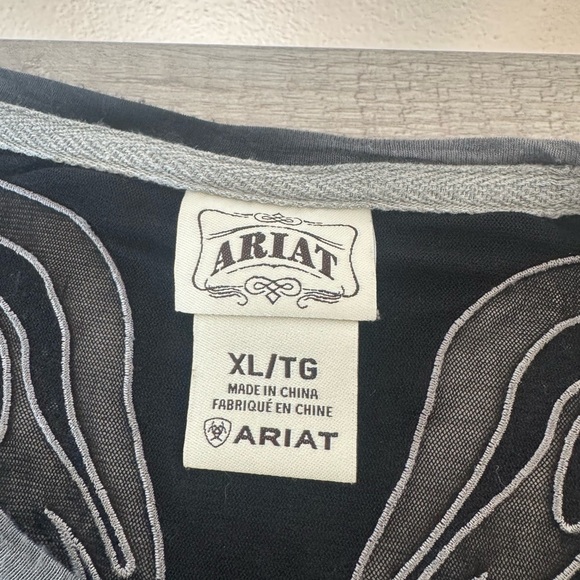 Ariat Long Sleeve Lightweight Top Angel Wings Burnout Tie Dye Y2K 2000s Size XL - Picture 7 of 8